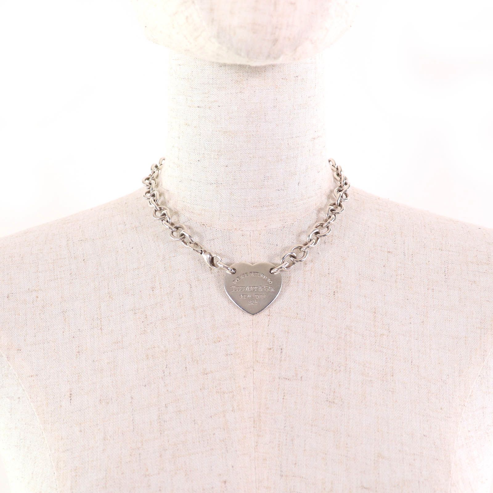 極美品 ティファニー リターントゥ ハート チョーカー ネックレス シルバー TIFFANY&Co.】ティファニー リターントゥ ティファニー ハート