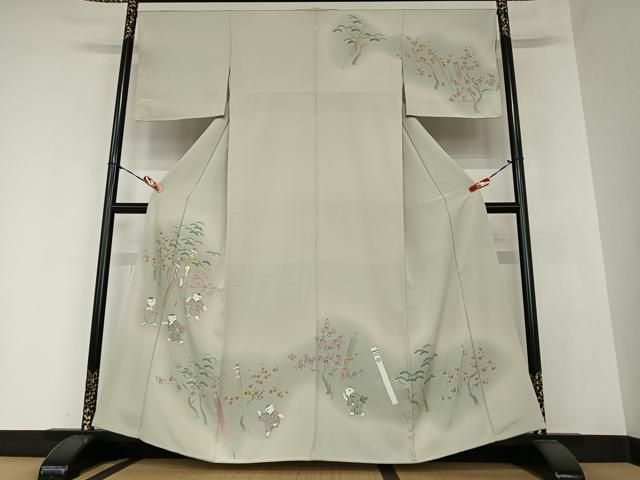 平和屋着物○十代目 歌舞伎役者 坂東三津五郎 訪問着 変わり縞