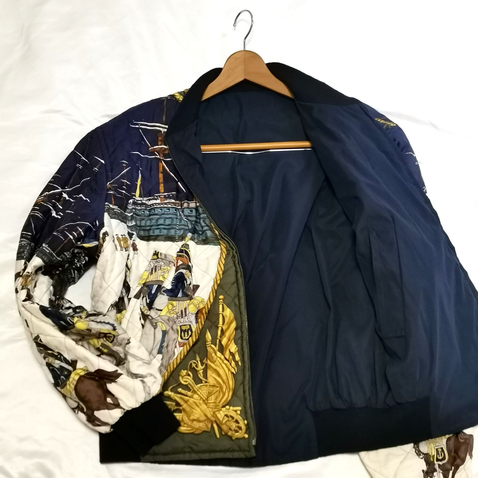 エルメス ジャケット ホワイト ネイビー カーキ HERMES