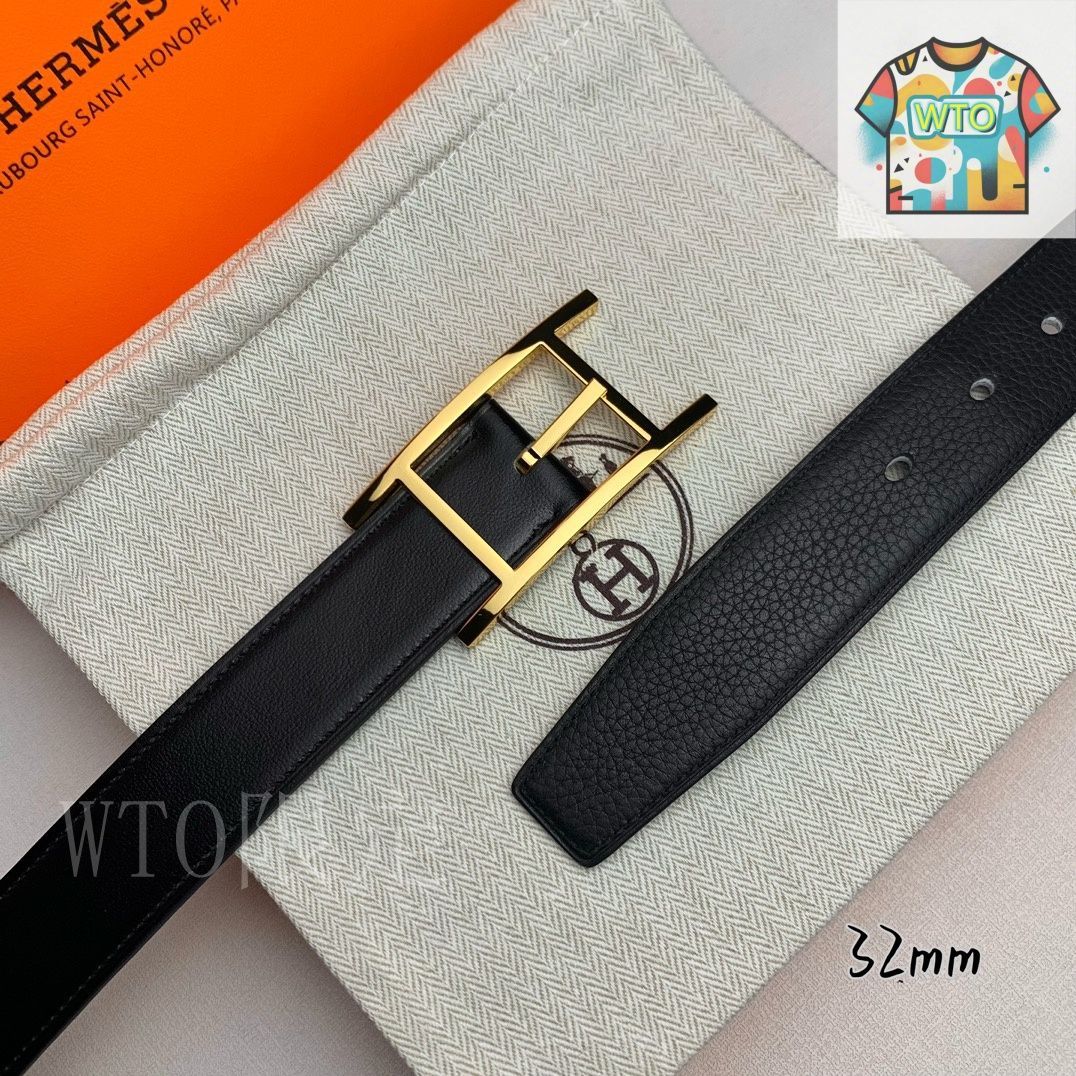 ⭐️美品⭐️ エルメス レザー ベルト 75 ベージュ グレー ベルトバックル 《カルーゼル》 & レザーベルト 《トレッフル