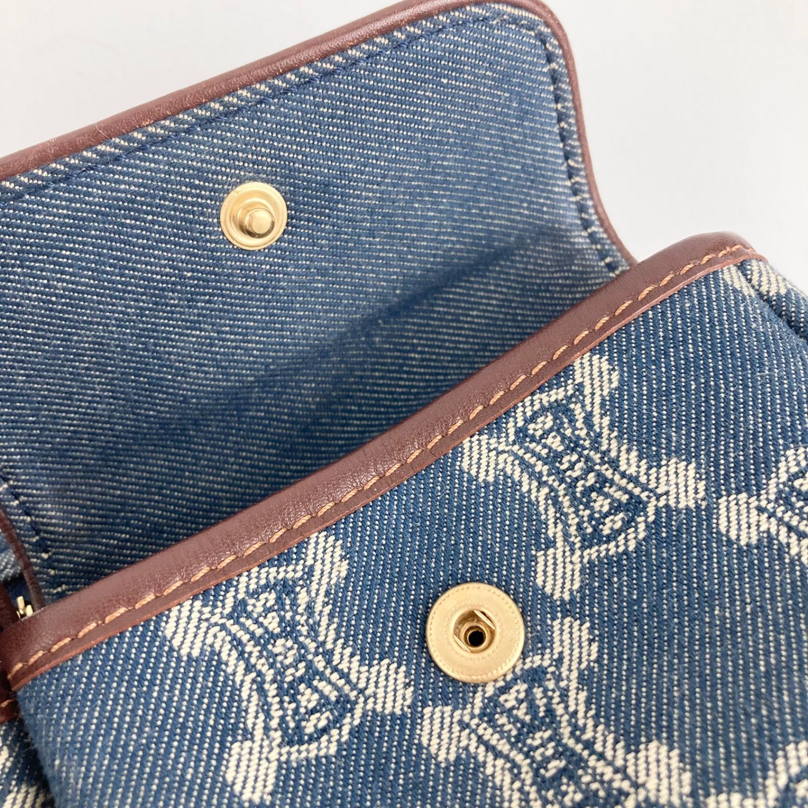 希少] CELINE セリーヌ マカダム デニム アクセサリーポーチ ピンク 
