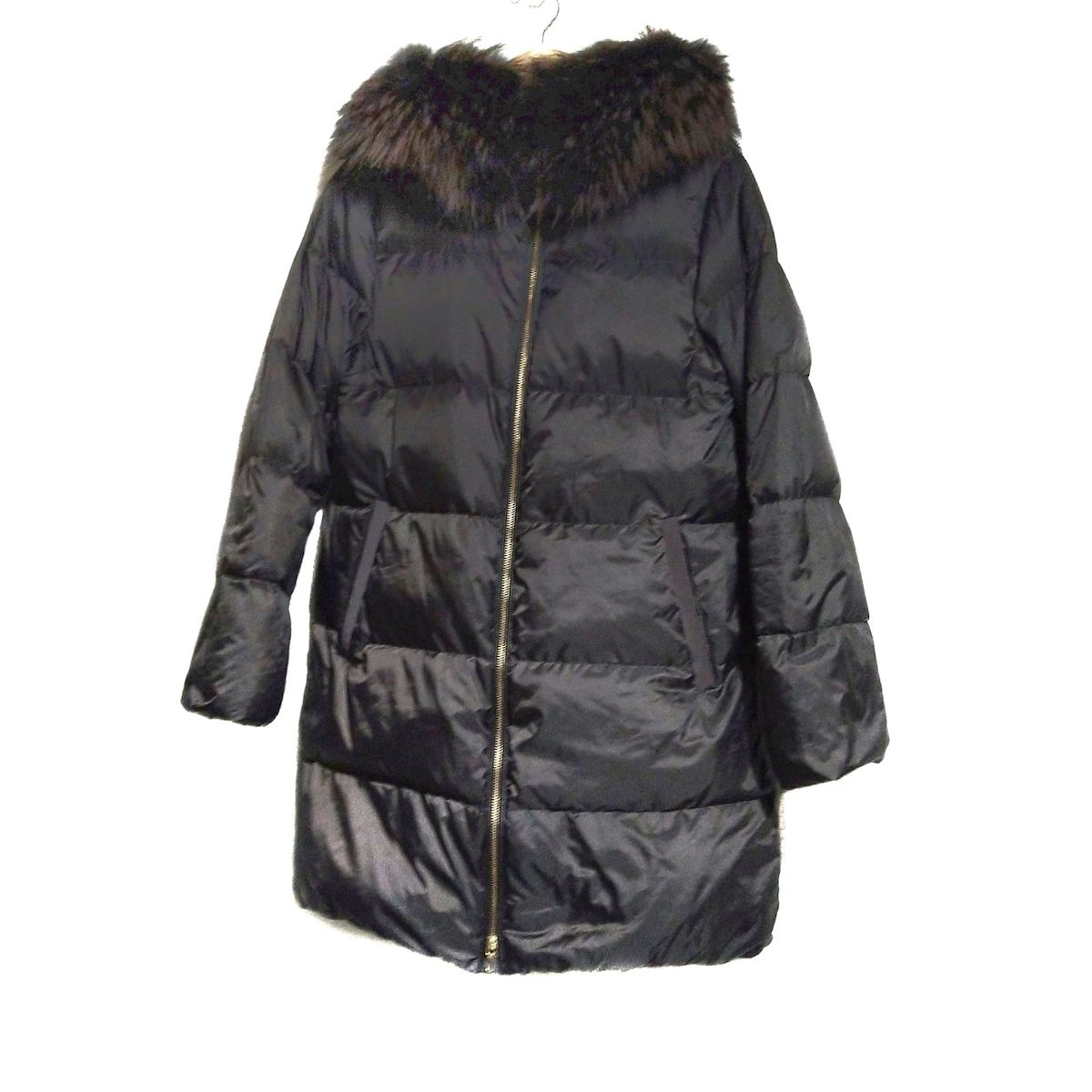 nano・universe 西川ダウン フードロングダウン 38 ブラック 2024 A/W