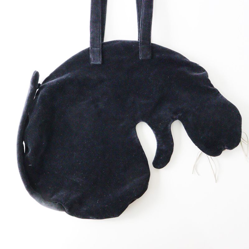 美品 ミナペルホネン mina perhonen za9179 miyao bag/ネイビー ミャオバッグ ねこ ベロア トートバッグ【2400013758017】  - メルカリ