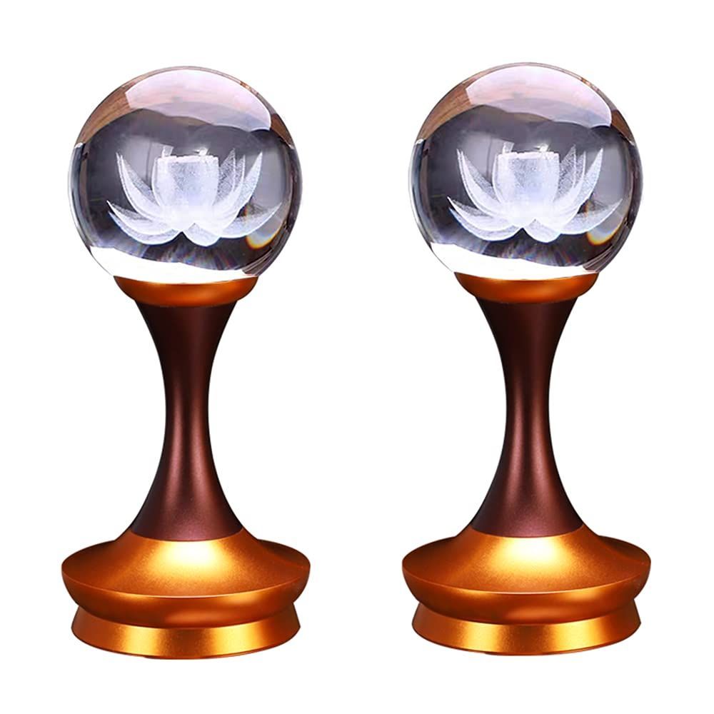 RAYWILL 蓮花 仏花 蓮華 蓮華灯 蓮の花 仏具 ロータス 蓮 造花 LED 2個セット 2WAY給電対応 USB 電池 はすはな 仏壇 仏具 仏前 法事 法要 お盆 命日 飾り 蓮華 球型 M