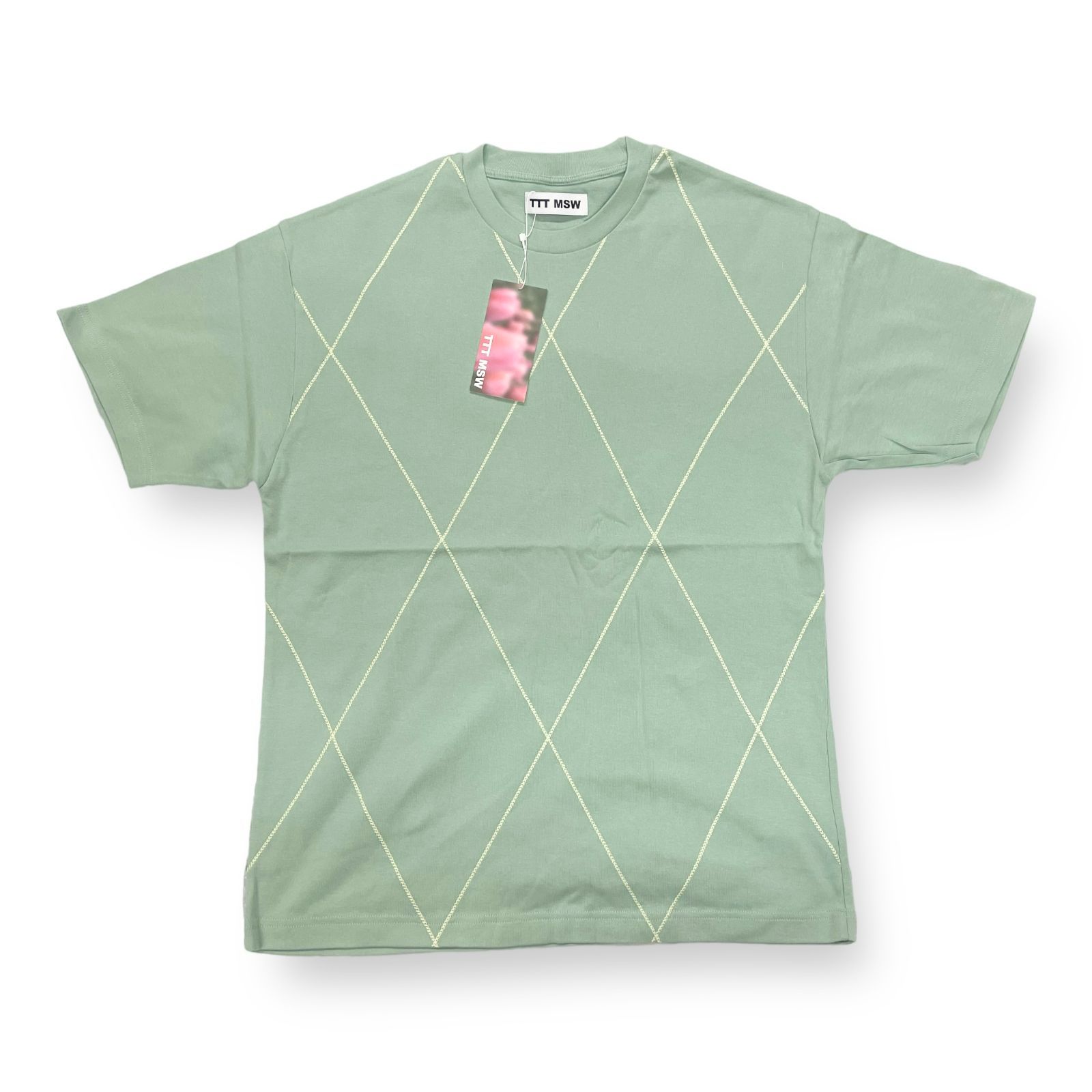 定価13200円 未使用 TTT MSW 21AW Argylr knit t-shirt