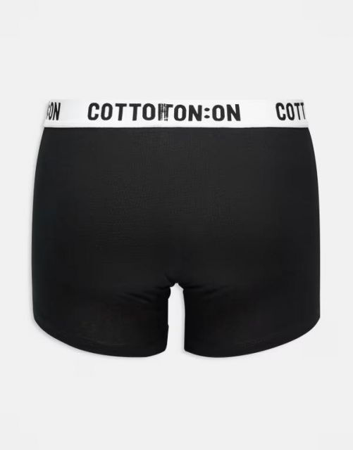  コットンオン メンズ ブリーフパンツ アンダーウェア Cotton On 3 pack boxers in black トランクス 下着 アンダーウェア