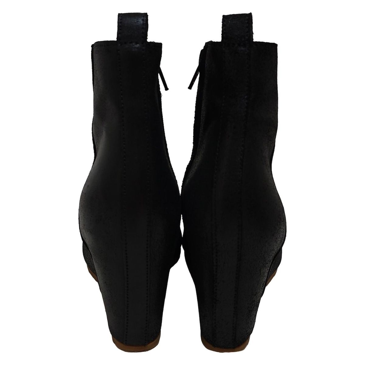  MM 6 エムエムシックス ショートブーツ 37 レディース - 黒 インヒール レザー ブーティ ブーツ