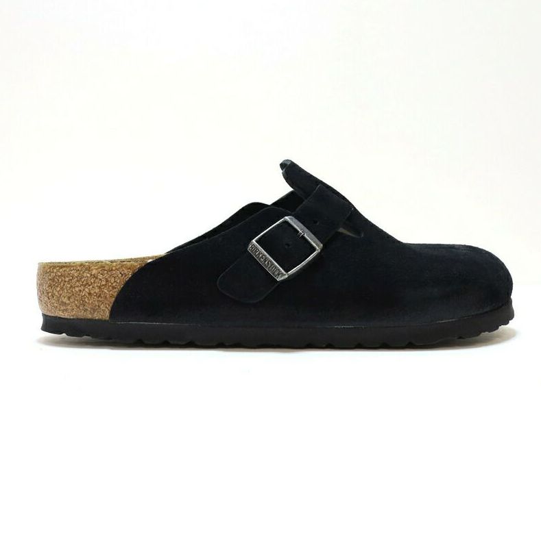 BIRKENSTOCK ブラックスエード サンダル【箱・タグ付き】 BIRKENSTOCK BOSTON スエードレザー ブラック ナロー幅 正規品
