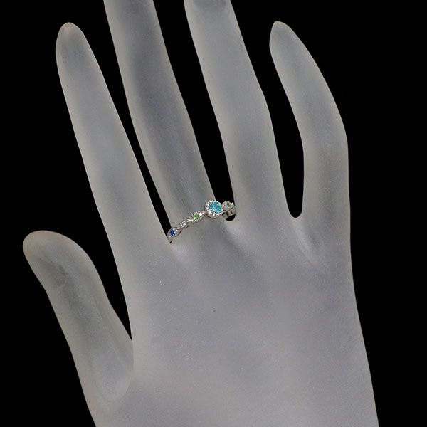 新品 Pt900 パライバトルマリン デマントイドガーネット アウイナイト  