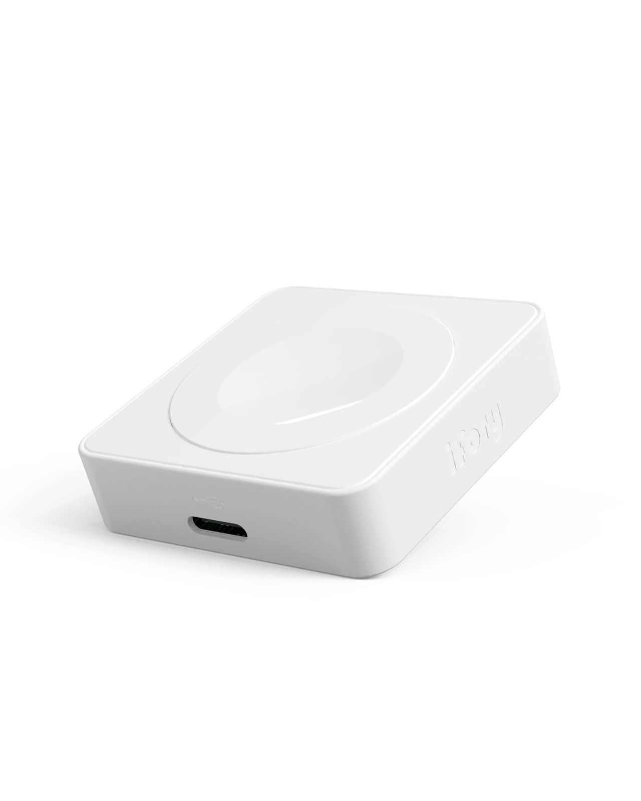 iFory Watch充電器 Apple Watch Series 6|SE|5|4|3 MFi認定磁気ワイヤレス充電器 デュアルポートUSB CとLightning付き - CloudWhite