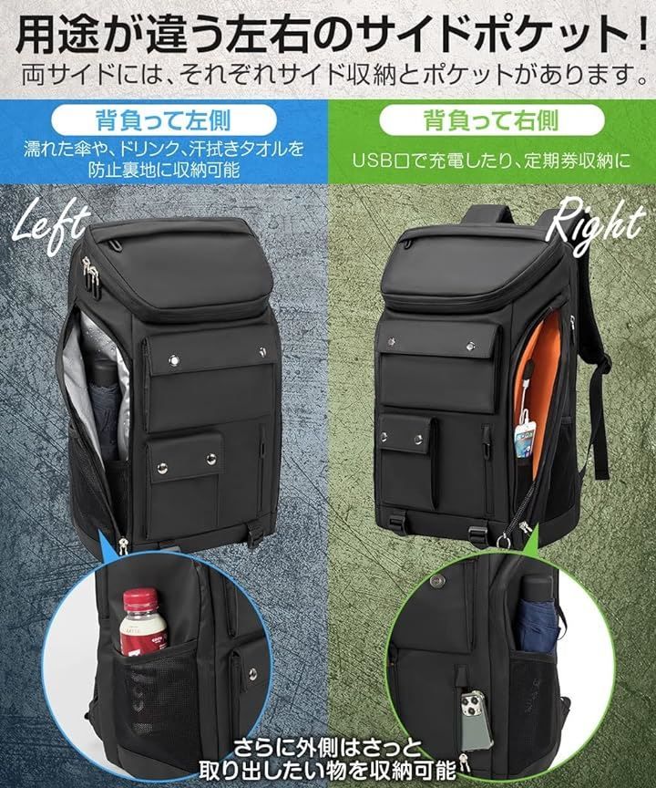 [ABIBA] メンズ ビジネスリュック USBポート付き 大容量 通勤 通学