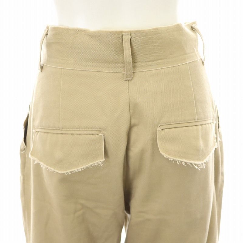 ザ トゥー THE TOE パンツ タック ワイド カットオフ 2WAY S ベージュ