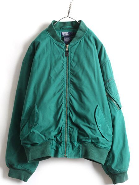 90s Polo by Ralph Lauren MA-1 フライトジャケット 90s POLO ポロ ラルフローレン MA-1 フライト ジャケット XL 緑