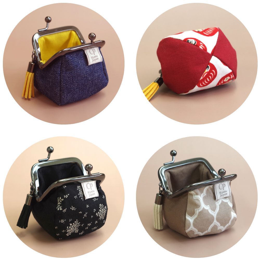 ころぽてがま口 財布 コインケース 小銭入れ 花柄 わんこ かざぐるま［KG］