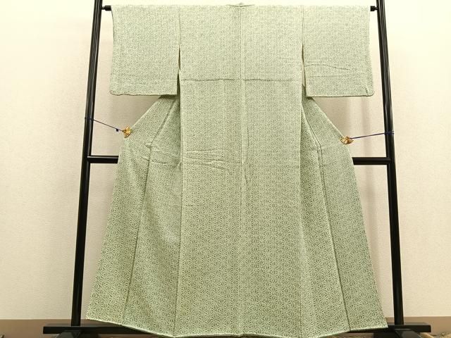 平和屋着物●江戸小紋　麻の葉小紋柄　正絹　逸品　未使用　AAAZ6846ph 平和屋着物○江戸小紋 麻の葉小紋柄 正絹 逸品 未使用 AAAZ6846ph