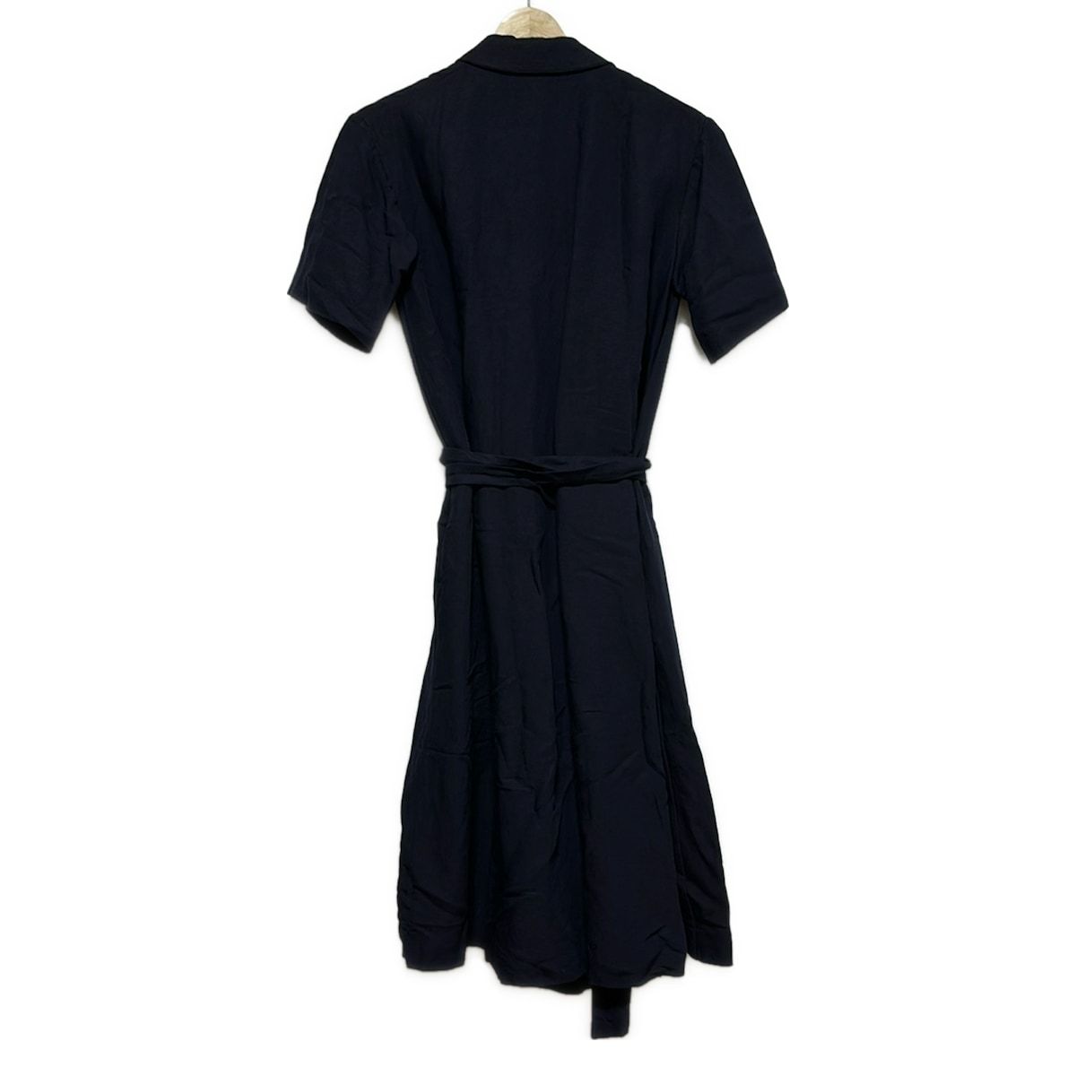 YAECA LIKE WEAR ヤエカ ライクウェア ワンピース サイズS レディース - ダークネイビー 半袖 ロング 麻混