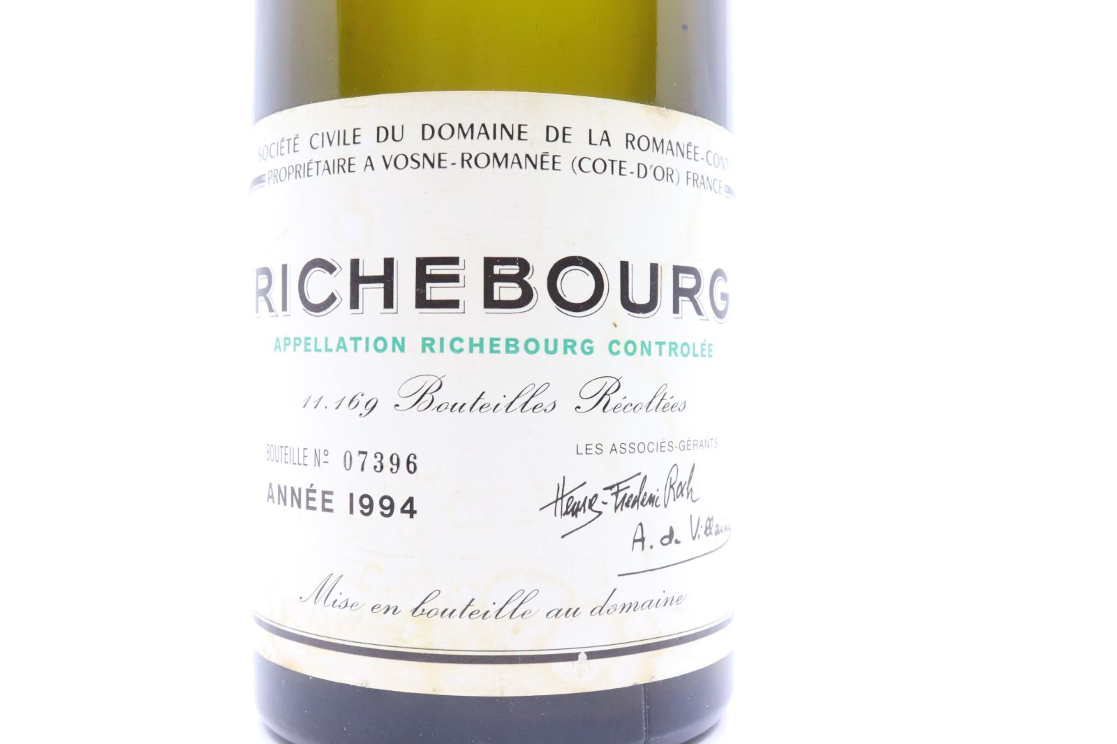 DRC リシュブール RICHEBOURG 1994 空瓶 コルクあり