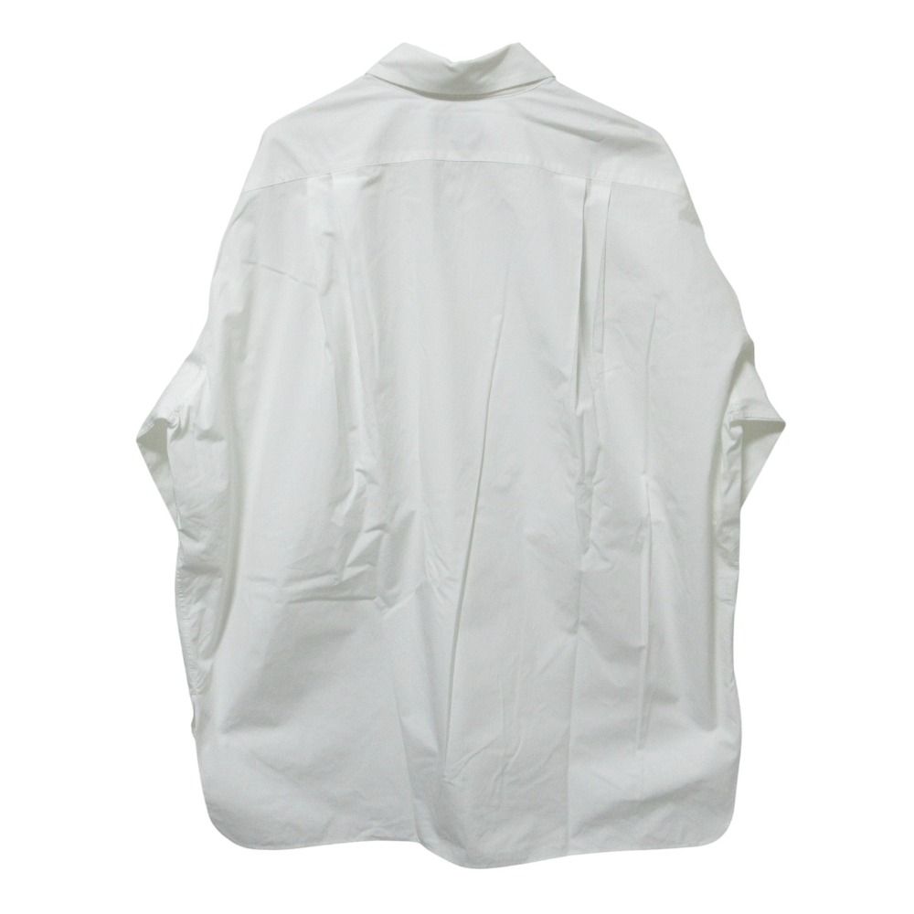 クリーニング済 DRAWER ドゥロワー コットンホワイトカラーシャツ ブラウス サイズ36 ホワイト レディース 古着