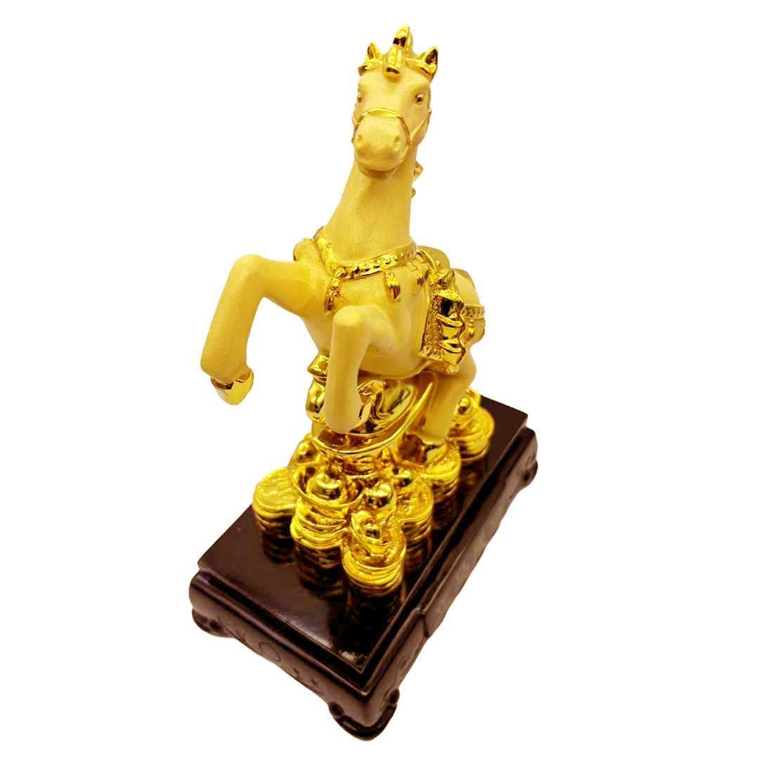 うまくいく 置物 馬 金 A 風水 金運アップアイテム 左馬.財運を招く