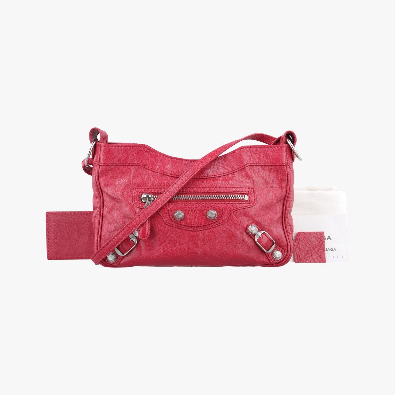 バレンシアガBalenciagaジャイアントヒップレッドラムスキン237203.6213.D.002123