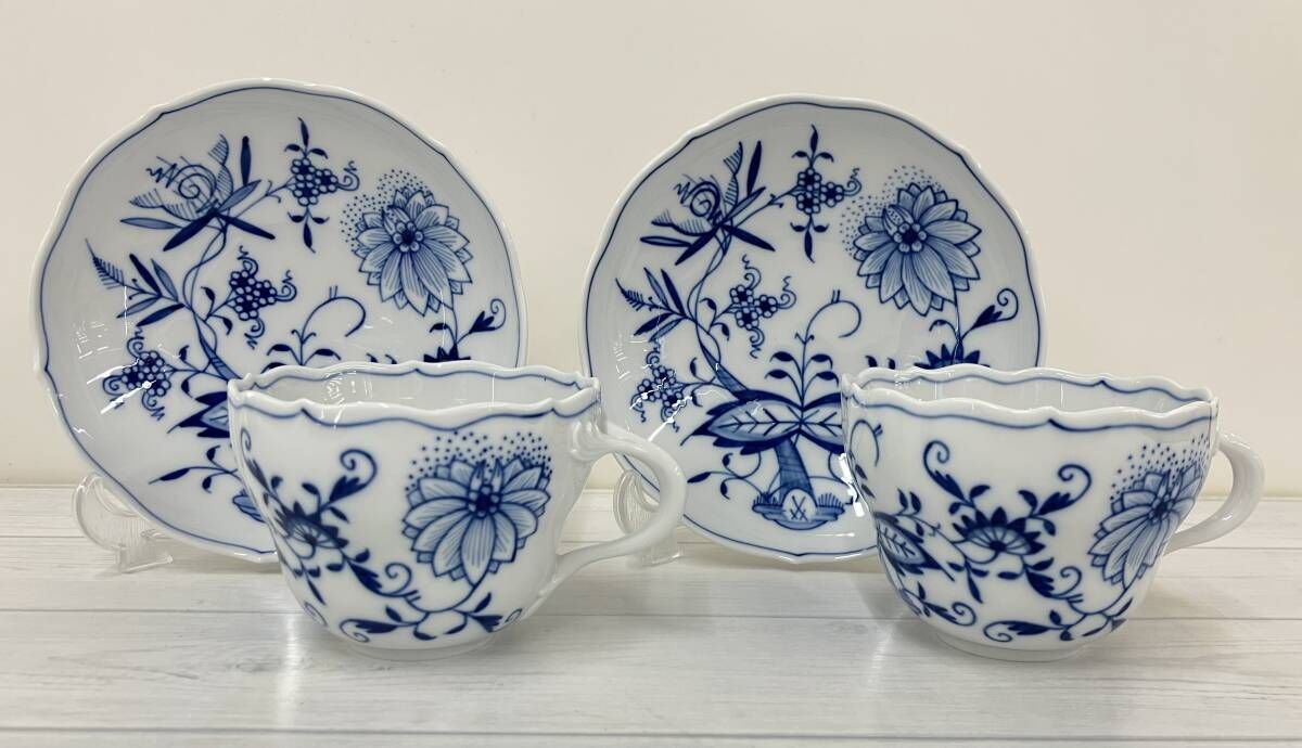 MEISSEN カップ-ソーサー 2客 ブルーオニオン マイセン 食器