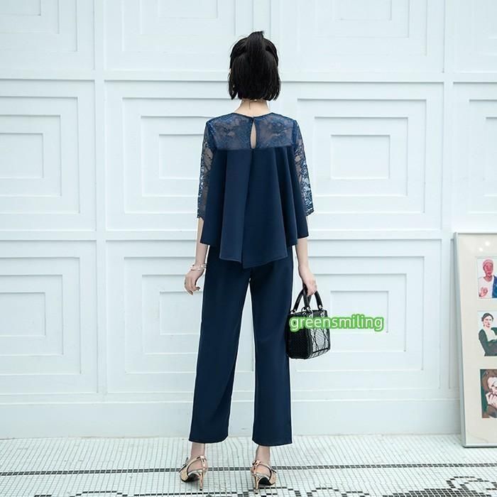 セレモニースーツ レディース 七分袖 セットアップ 上下セット トップス ボトムス パンツドレス 礼服 体型カバー 大きいサイズ 40代 50代 WP数量 価格926 MAAHADDERANG_COM