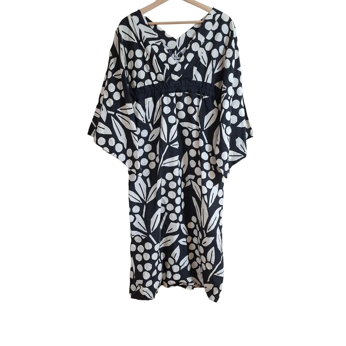 SOU・SOUワンピース sousou ソウソウ ワンピース 貫頭衣 高島縮 花柄