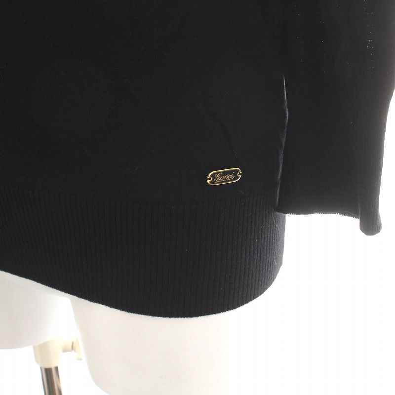 グッチ GUCCI ニット カットソー 七分袖 クルーネック 切替 ウール 絹  