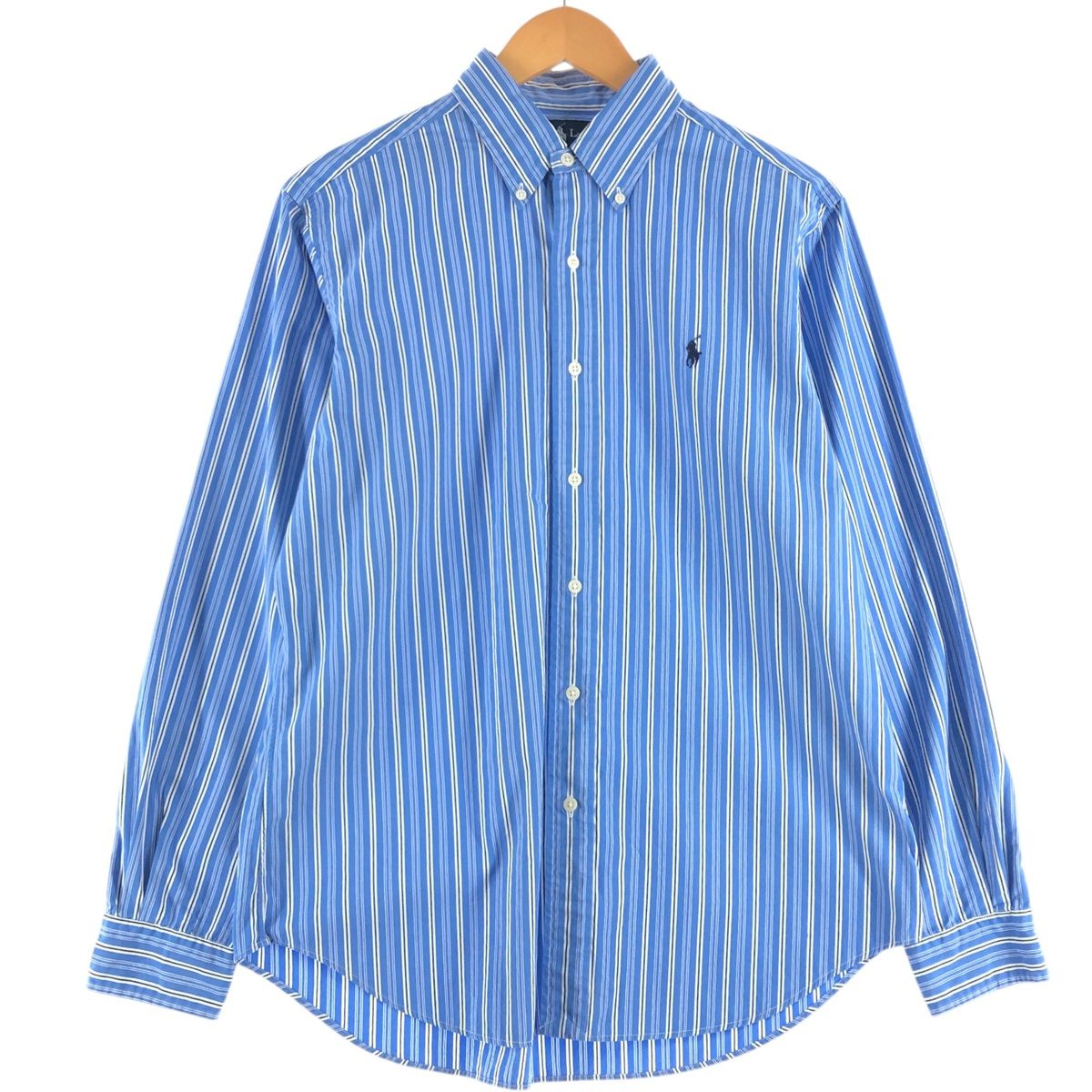 古着 ラルフローレン Ralph Lauren CLASSIC FIT 長袖 ボタンダウンストライプシャツ メンズM相当/eaa512392