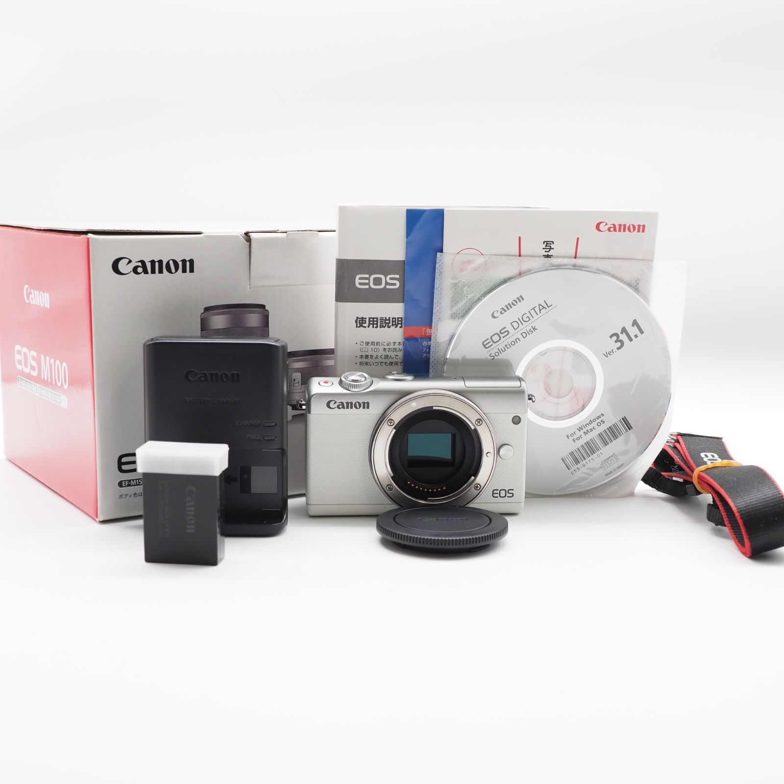 Canon ミラーレス一眼カメラ EOS M100 ボディー(ホワイト) EOSM100WH ...