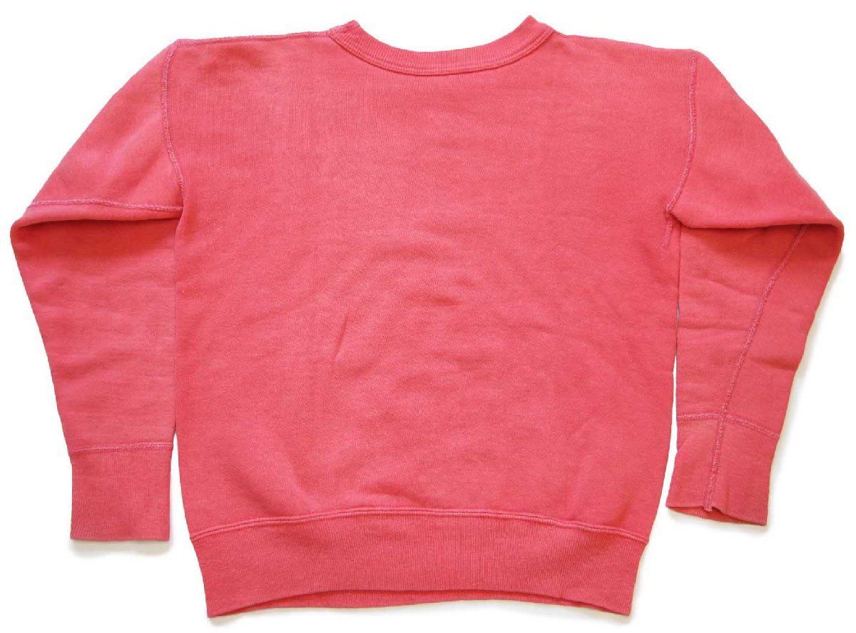 【超特価】 50s UNKNOWN 無地 ペンキ飛び コットン スウェット ピンク キッズ ビンテージ 赤 フェード クルーネック ボーイズ ガールズ レディース 【夏季の新品】