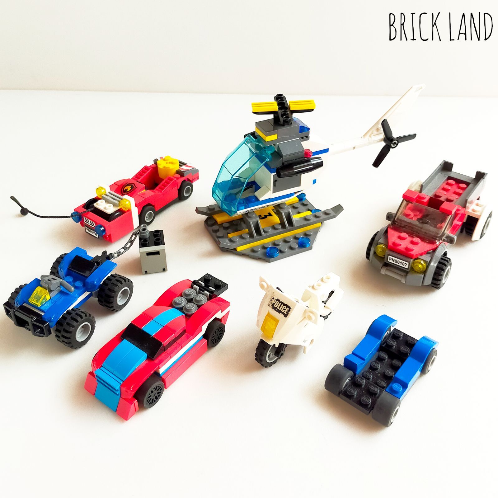 2895 レゴ ジャンク シティ系 乗り物セット 消防車 パトカー  