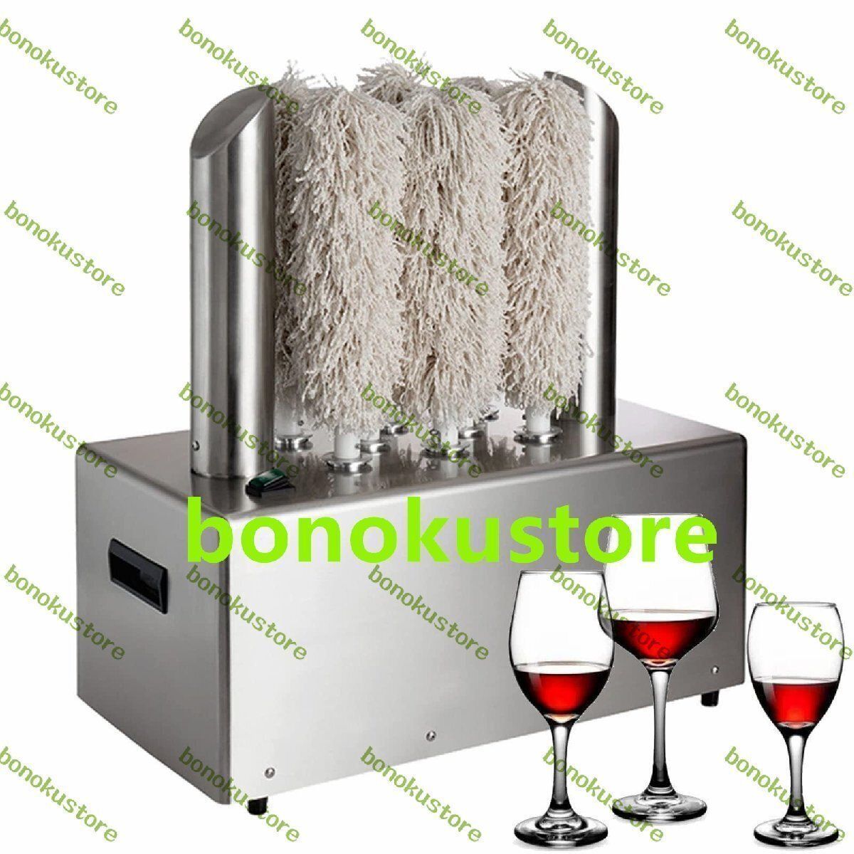 業務用ワイングラスポリッシャー 8ヘッド電気セラミックカップ研磨機 ガラス洗浄機 660カップ|時間洗浄機熱風乾燥システム
