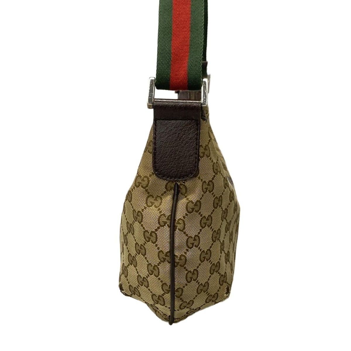 グッチ GUCCI ショルダーバッグ 181092 GG柄 レザー ベージュ×ダーク  