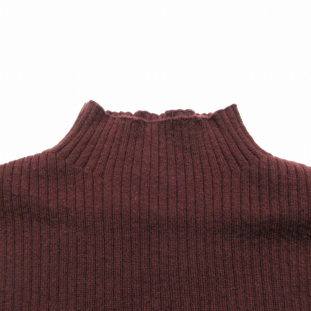 MARLENE DAM マーレンダム カシミヤ混 レイヤード ドッキング ニット セーター ハイネック サイズ40 M ボルドー レディース 【中古】 MARLENE DAM マーレンダム カシミヤ混 レイヤード ドッキング