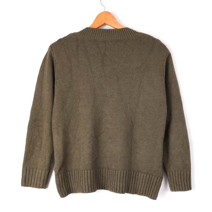 ロペピクニック ニット 長袖 Vネック ケーブル編み サイドスリット トップス レディース 38サイズ カーキ ROPE PICNIC Rope' Picnic - ロペピクニック ニット 長袖 Vネック ケーブル