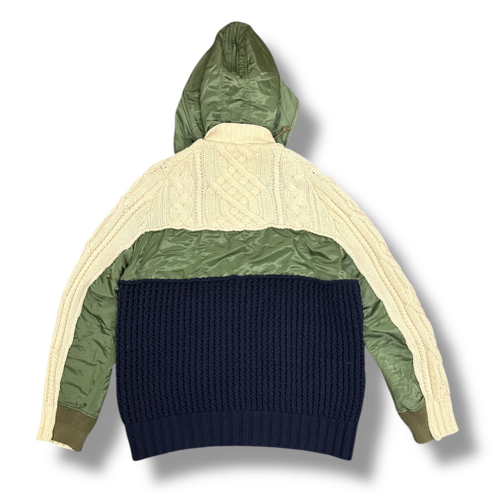 sacai サカイ ケーブルニット ドッキング MA-1ジャケット sacai CABLE