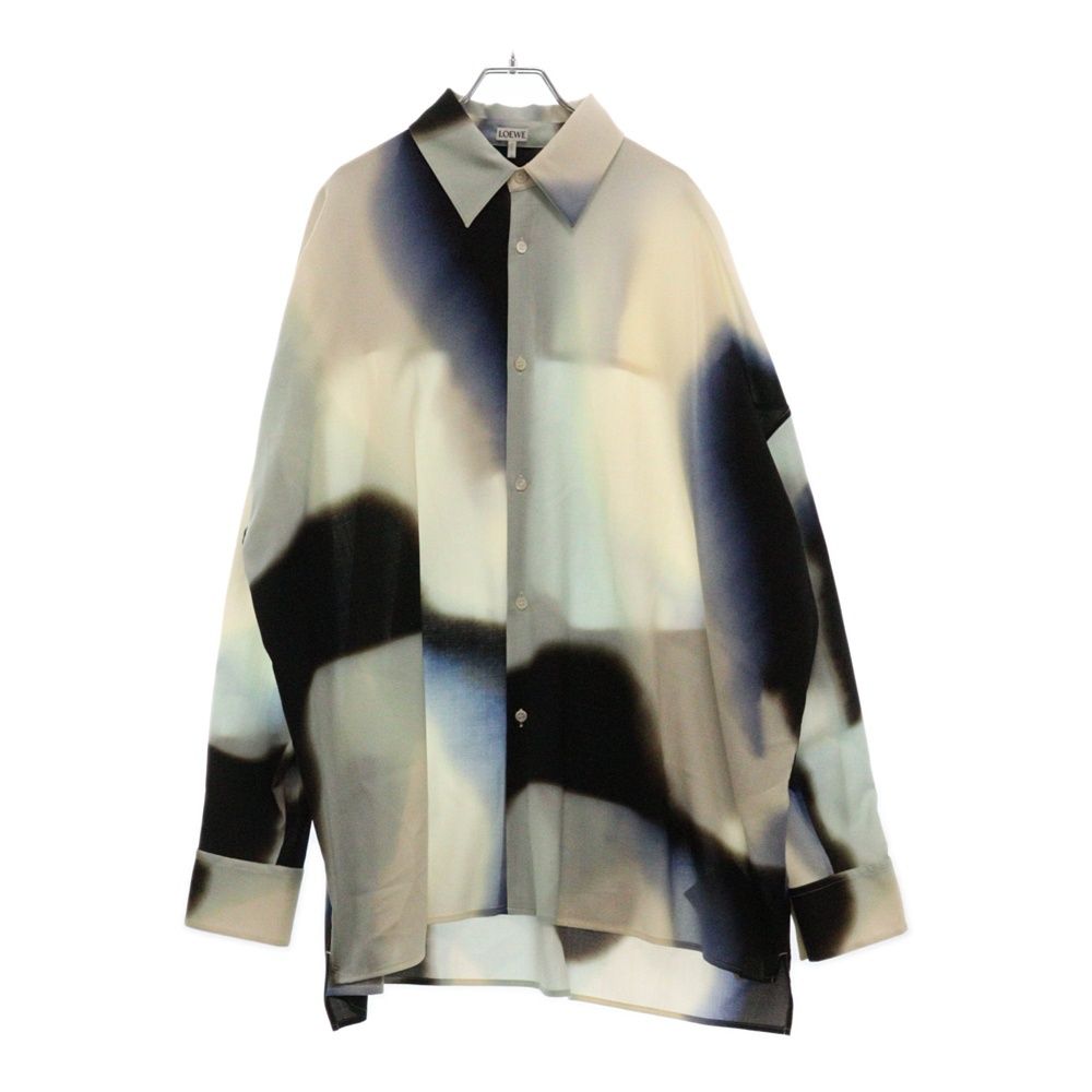 LOEWE ロエベ 22AW アブストラクト シリコンプリント ウール長袖シャツ マルチ H526Y05WA0