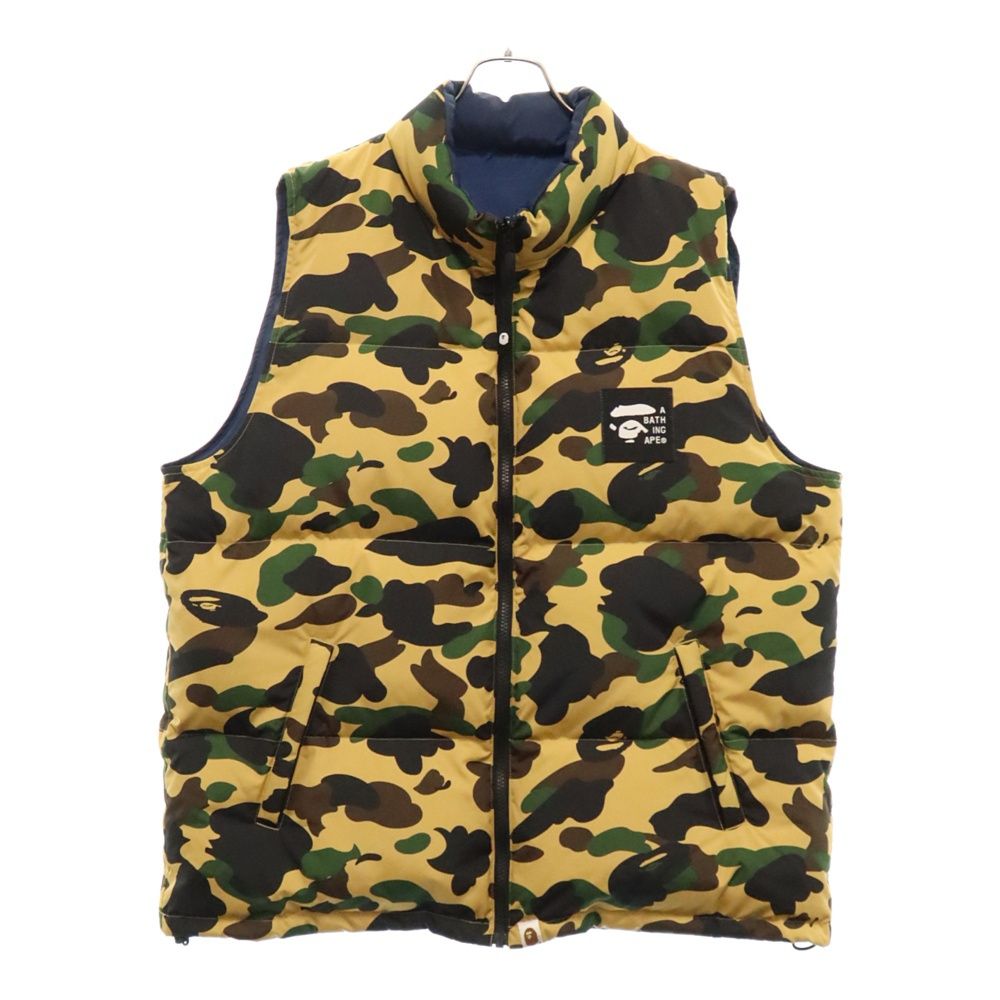 A BATHING APE (アベイシングエイプ) 21AW 1ST CAMO REVERSIBLE DOWN VEST カモ柄リバーシブルダウンベスト 001LJH801022M カーキ/ネイビー