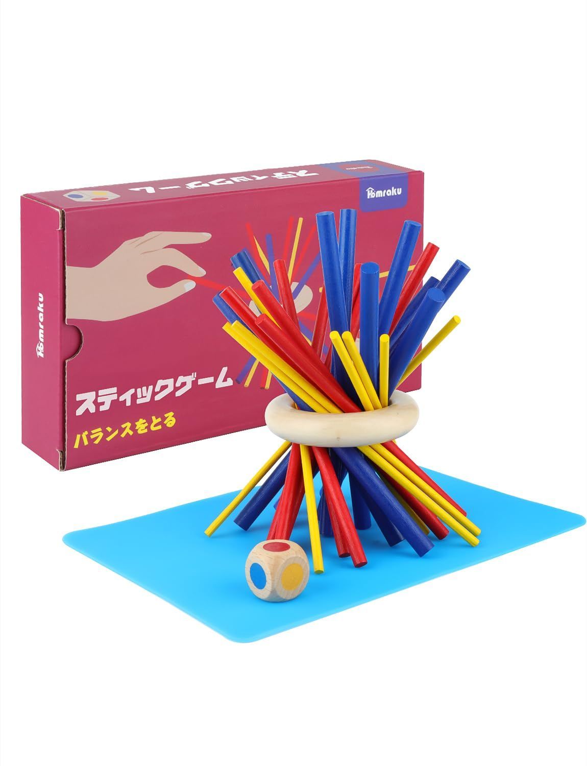 【人気商品】滑り止めマット付き 27PCS おもちゃ 子供も大人も老若男女楽しめる テーブルゲーム ドミノブロック 積み木ブロック 立体パズル ボードゲーム 木製バランスゲーム Homraku