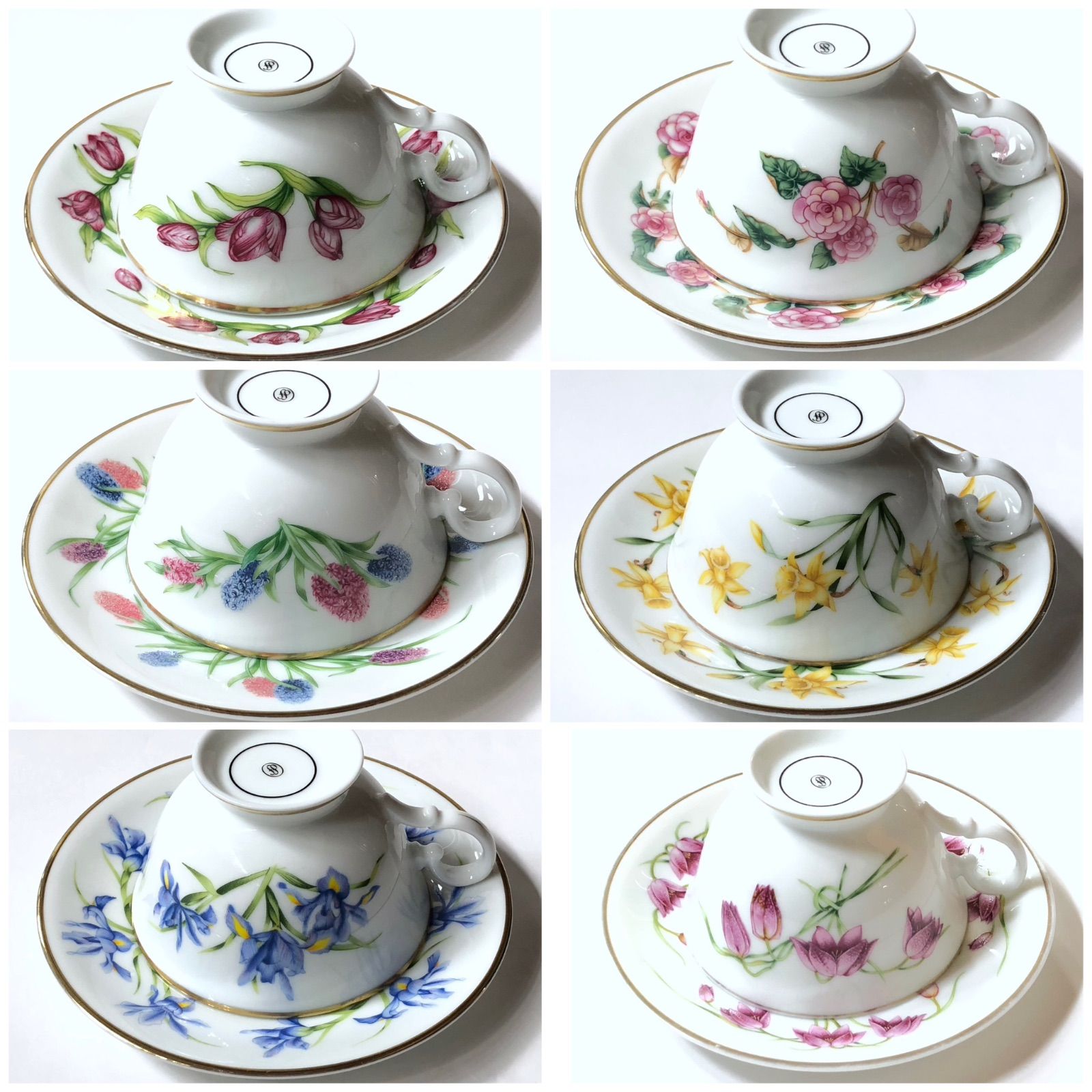 フランクリン ポーセリン 「オランダの花 」カップ＆ソーサー 12客