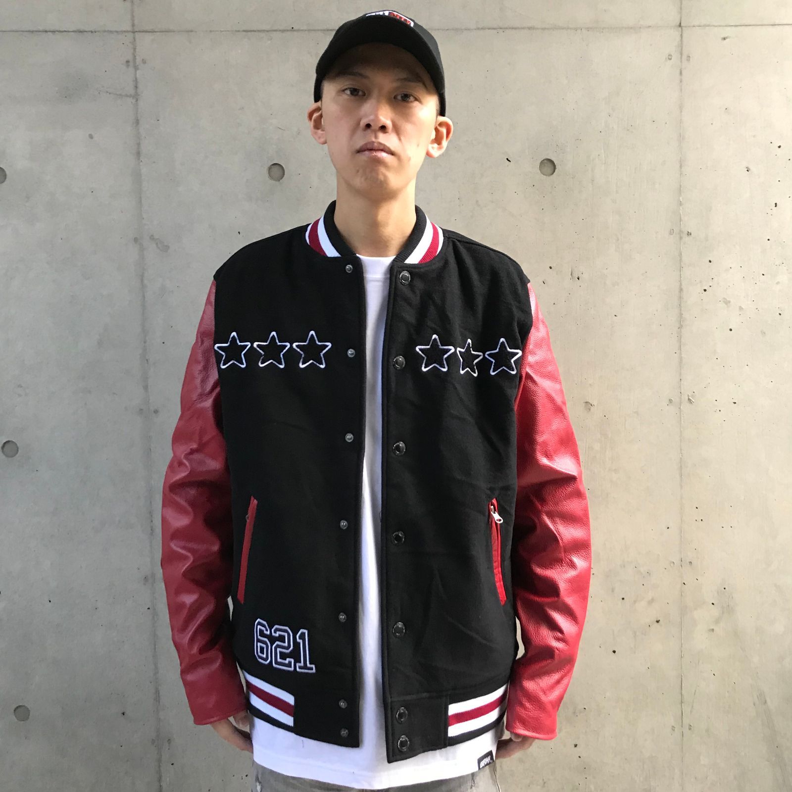 LEFLAH レフラー レザースタジアムジャケット（RED）LEATHER STADIUM JACKET