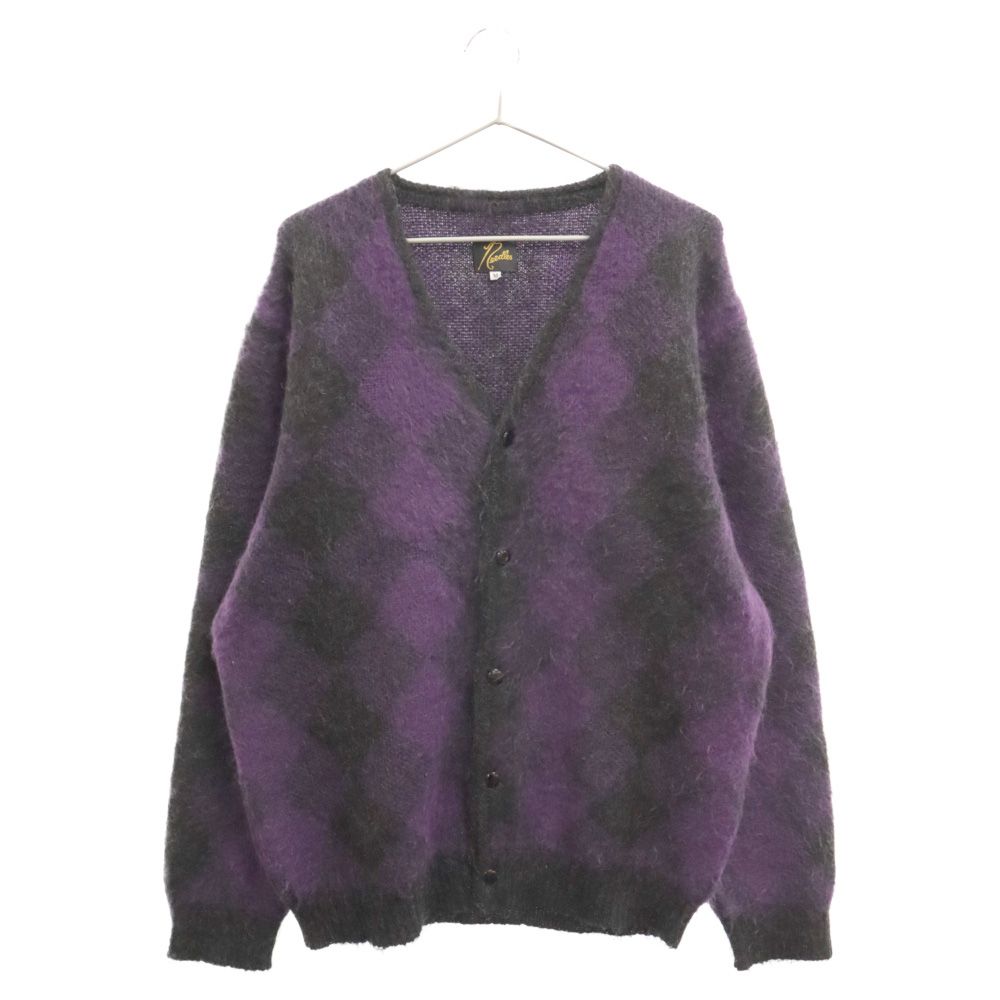 Needles (ニードルス) 21AW Mohair Cardigan Daiamond JO257 モヘアカーディガン アーガイル柄 ニット  パープル - メルカリ