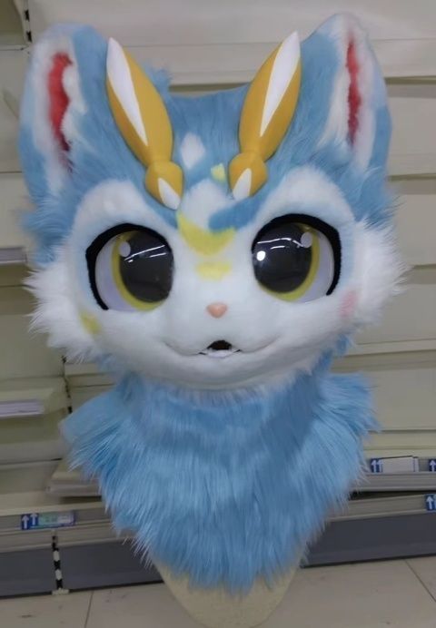 着ぐるみヘッド(ネコ) 着ぐるみヘッド 猫 NO.174 青 ブルー 可愛い 全頭ヘッド ケモノ