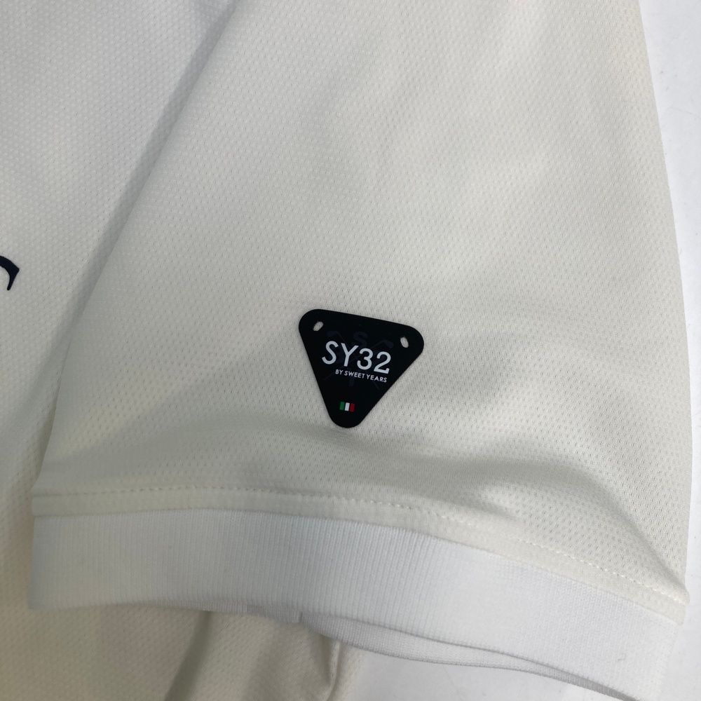 新品続々入荷中！ サイズ XL SY32 BY SWEET YEARS GOLF エスワイサーティトゥ 2025年モデル 半袖ポロシャツ ホワイト系 240101540451 ゴルフウェア メンズ ストスト