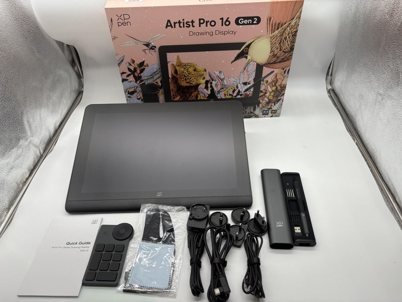 No.3602 XPPen 液タブ 16インチ 液晶タブレット X3 Proペン 2.5K解像度 ACK05左手デバイス付 Android Windows macOS対応 お絵描きソフトウェア付 Artist Pro 16 Gen 2