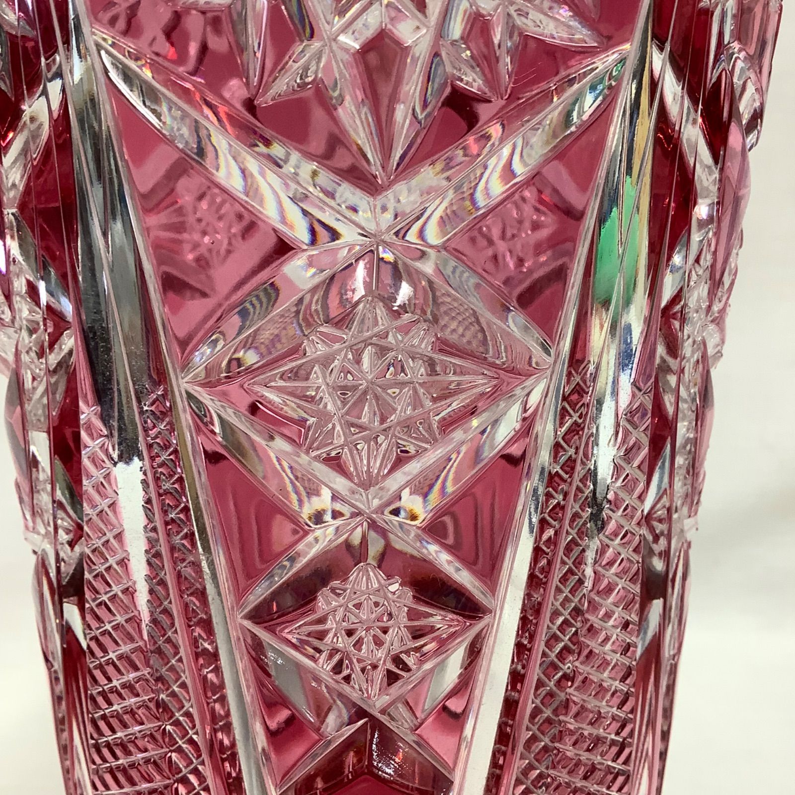 NACHTMANN ナハトマン 切子 花瓶 フラワーベース 赤色 高さ30㎝ C703