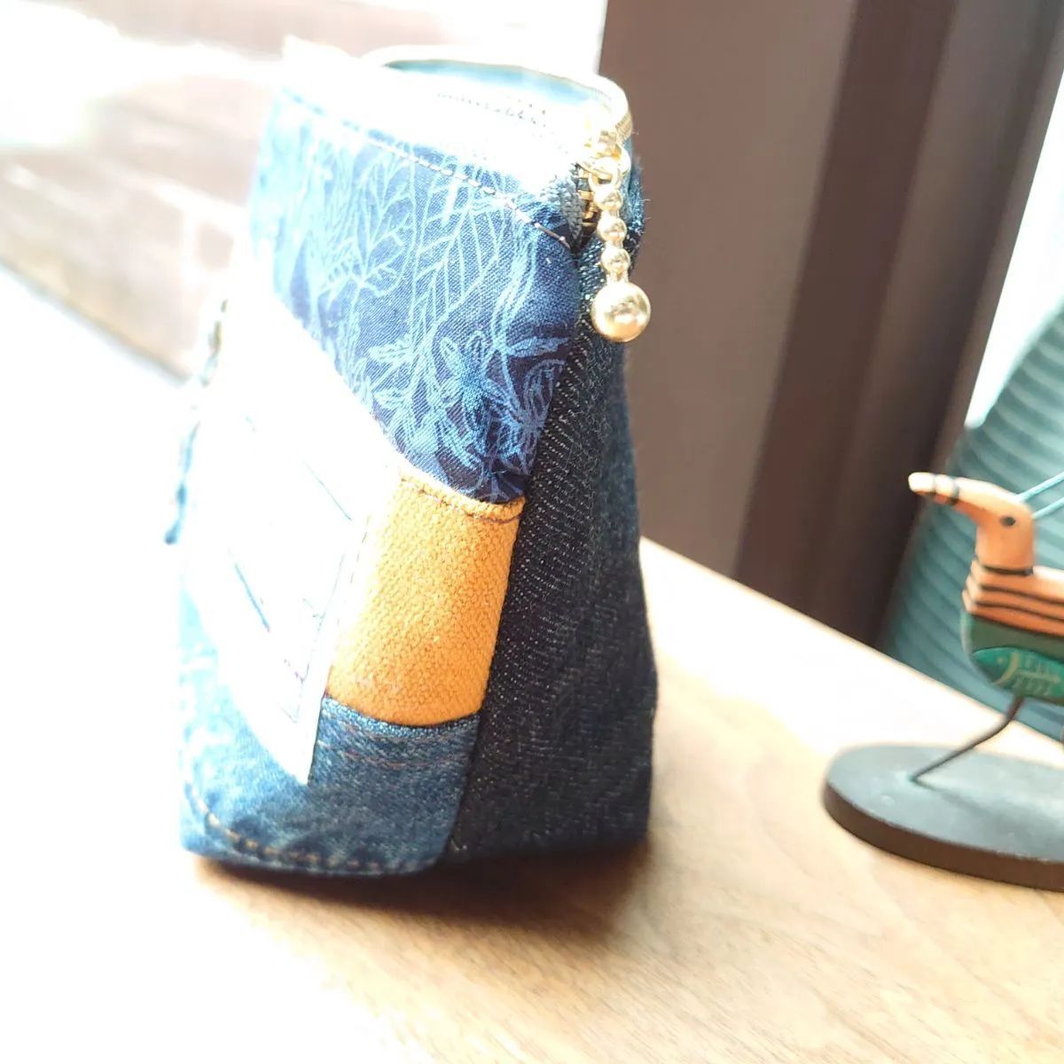 No.83 【ボタニカル🔣✖️ステンシル✨】リメイクデニムパッチワーク  