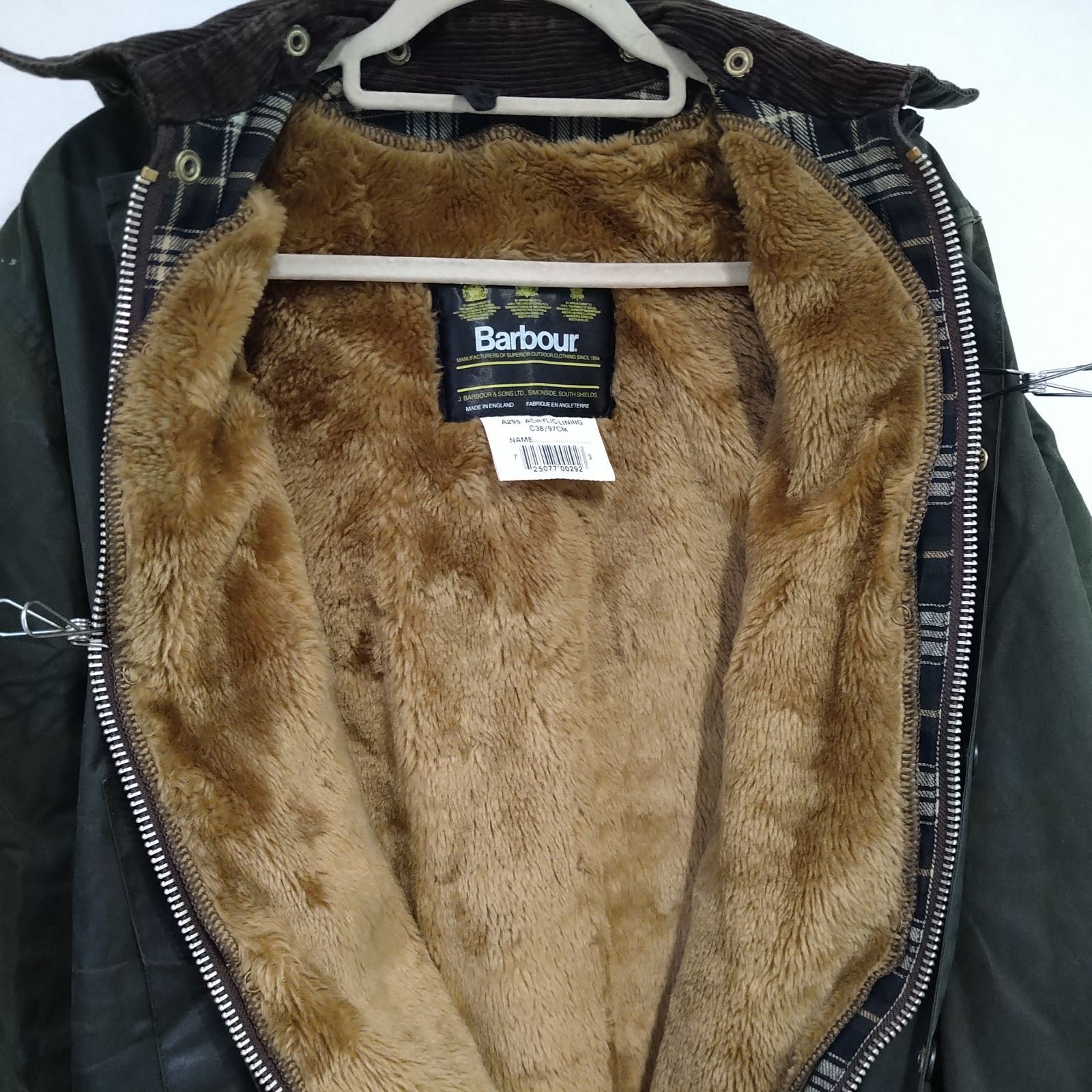 90s Barbour Border Jacket [フード&ライナー付] ☆1994年製☆ライナー付き☆フード付き バブアー ボーダー