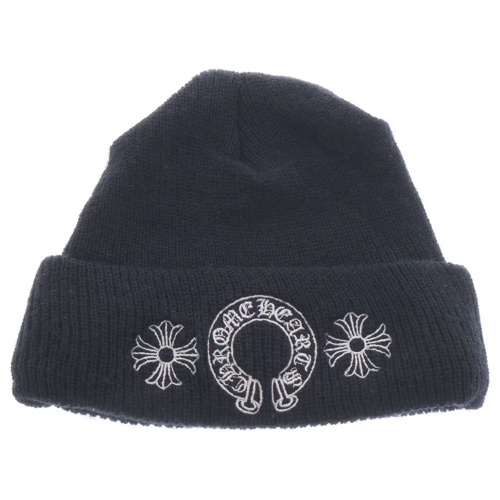 CHROME HEARTS CH PLUS BEANIE BLACK ニット帽 ロック 帽子 メンズ